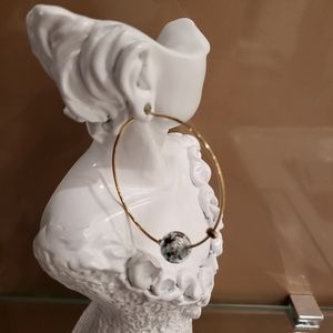 💙 Venetian gold plated handcrafted venetian multicolor glass ball hoop earrings